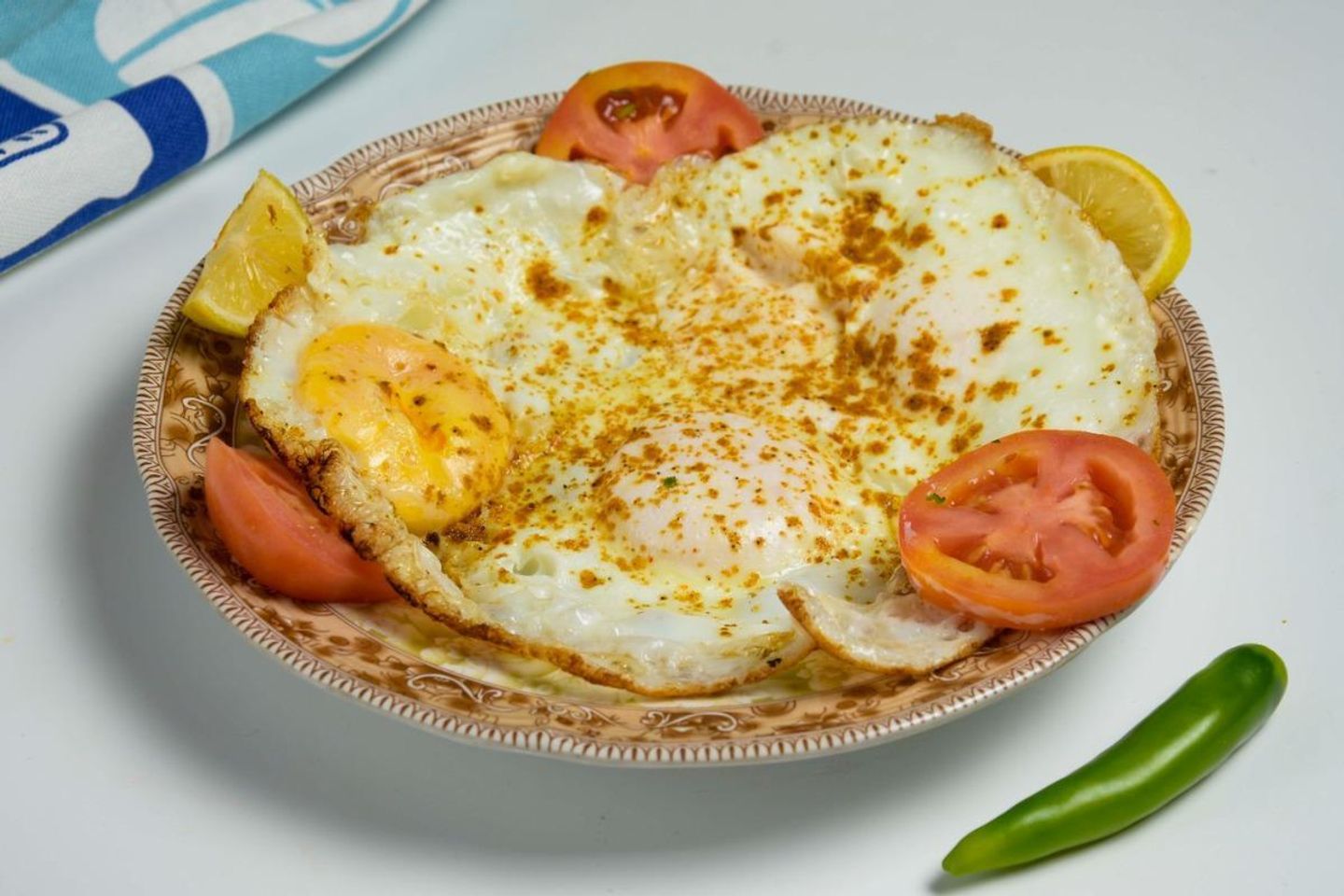 Fried Eggs With Cheddar Cheese