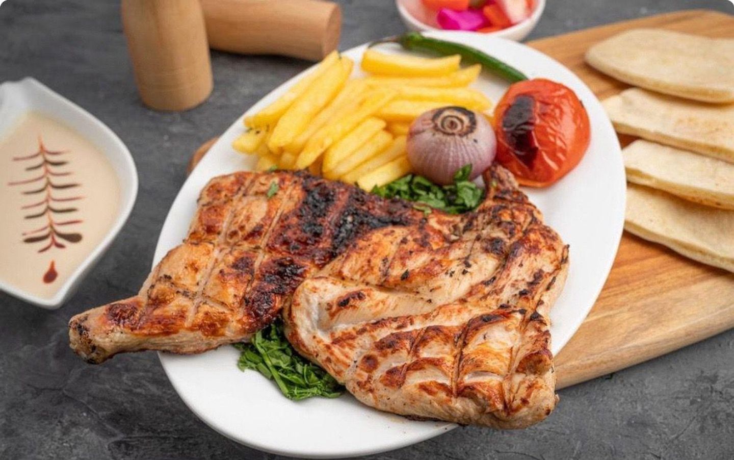 Half A Chicken Shish With Bone