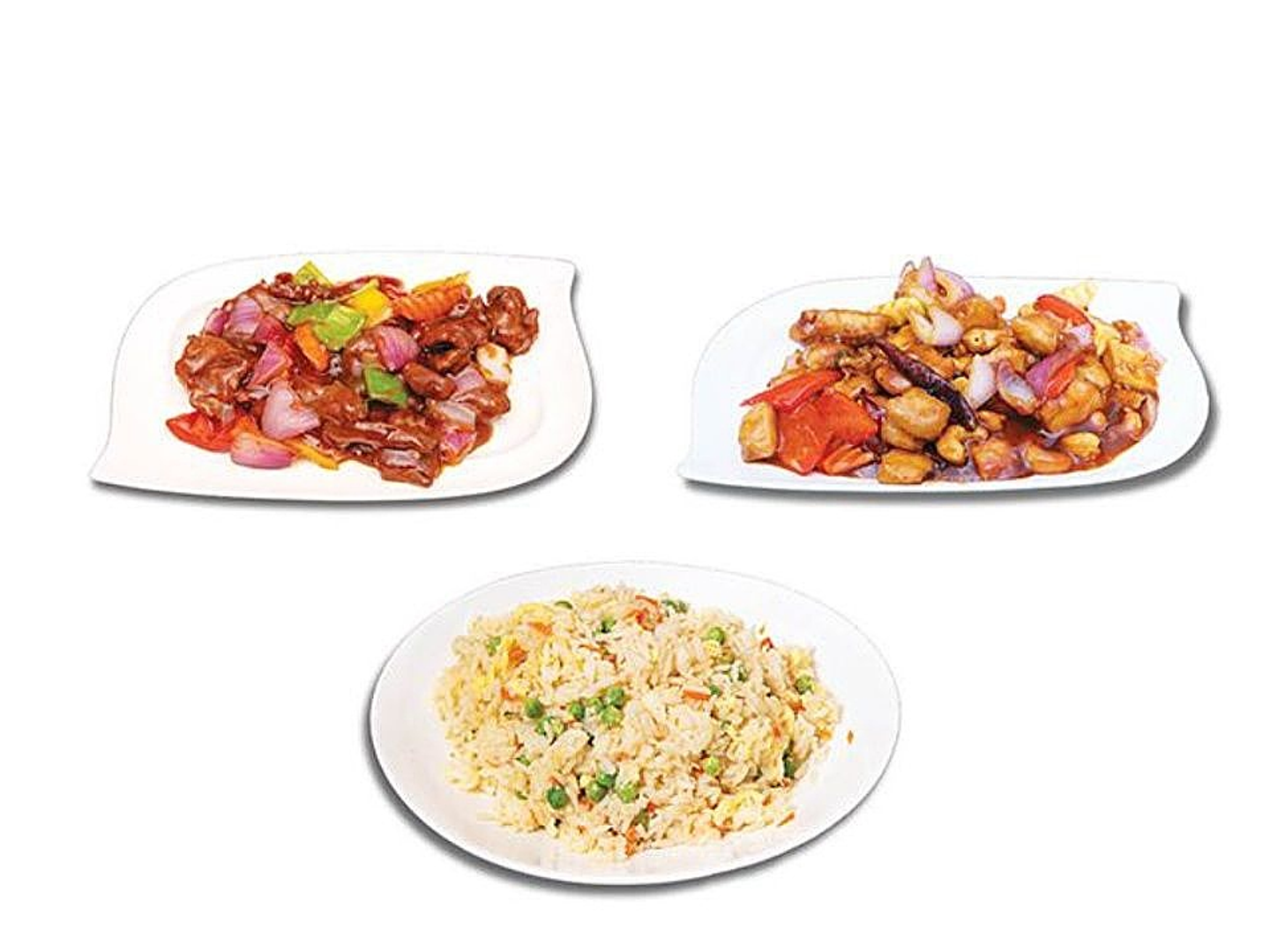 أرز صيني، دجاج كونغ باو، و لحم بقري ستيك صيني ( الوجبة رقم 2)