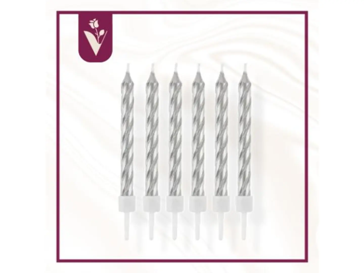 شموع حفلات ب الون الفضي فضي