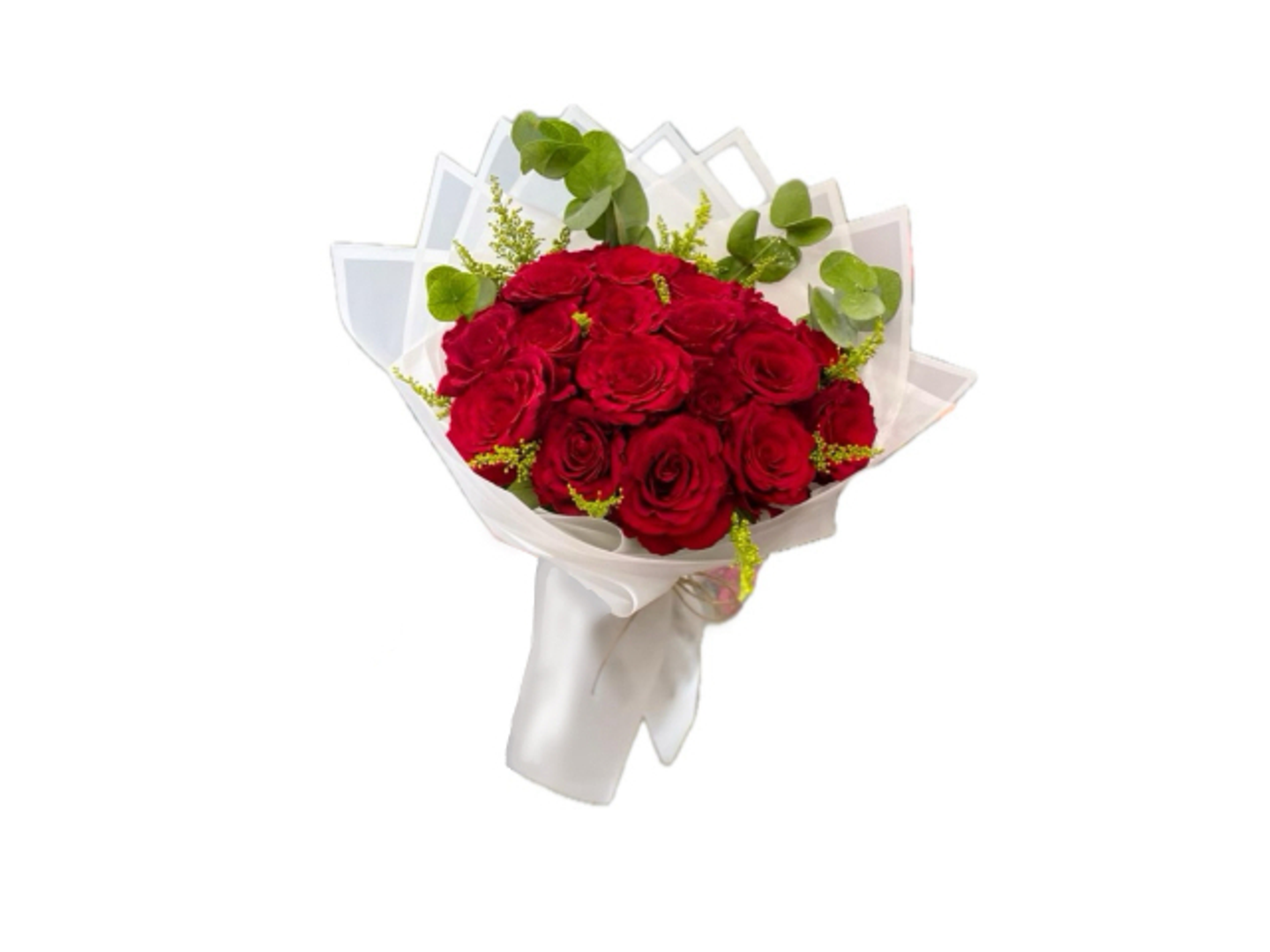 ٢٧- باقة روز أحمر مع الخضار