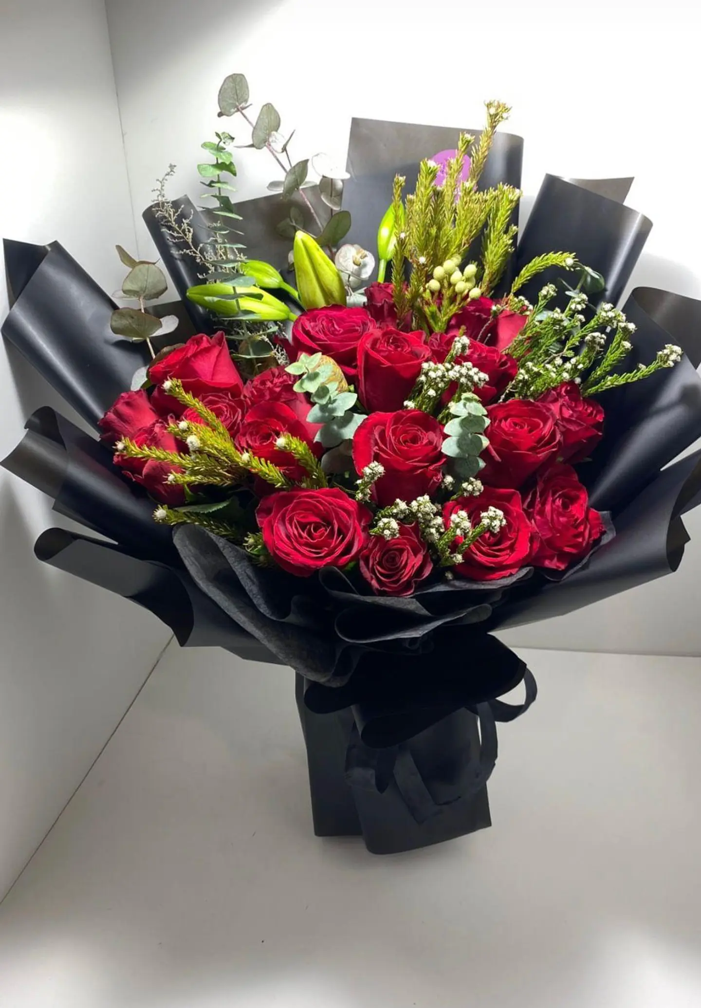 بوكيه ورد خزامى احمر