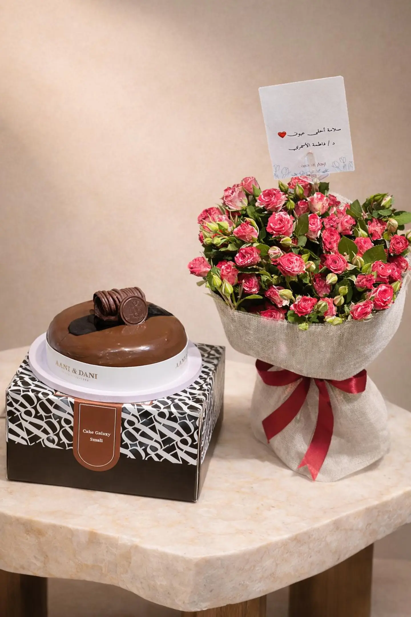 Red Rose With Cake