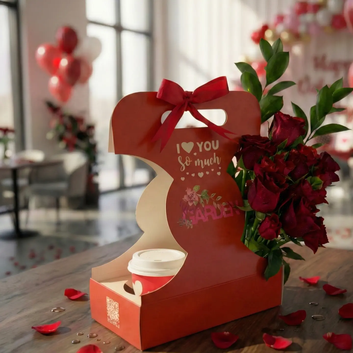 Valentine's Holder ( Flowers & Coffee)