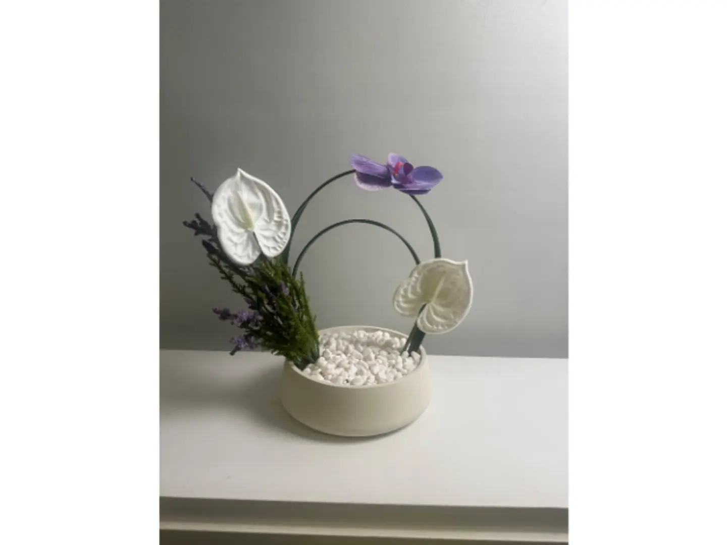 Elegant Base With Artificial Roses