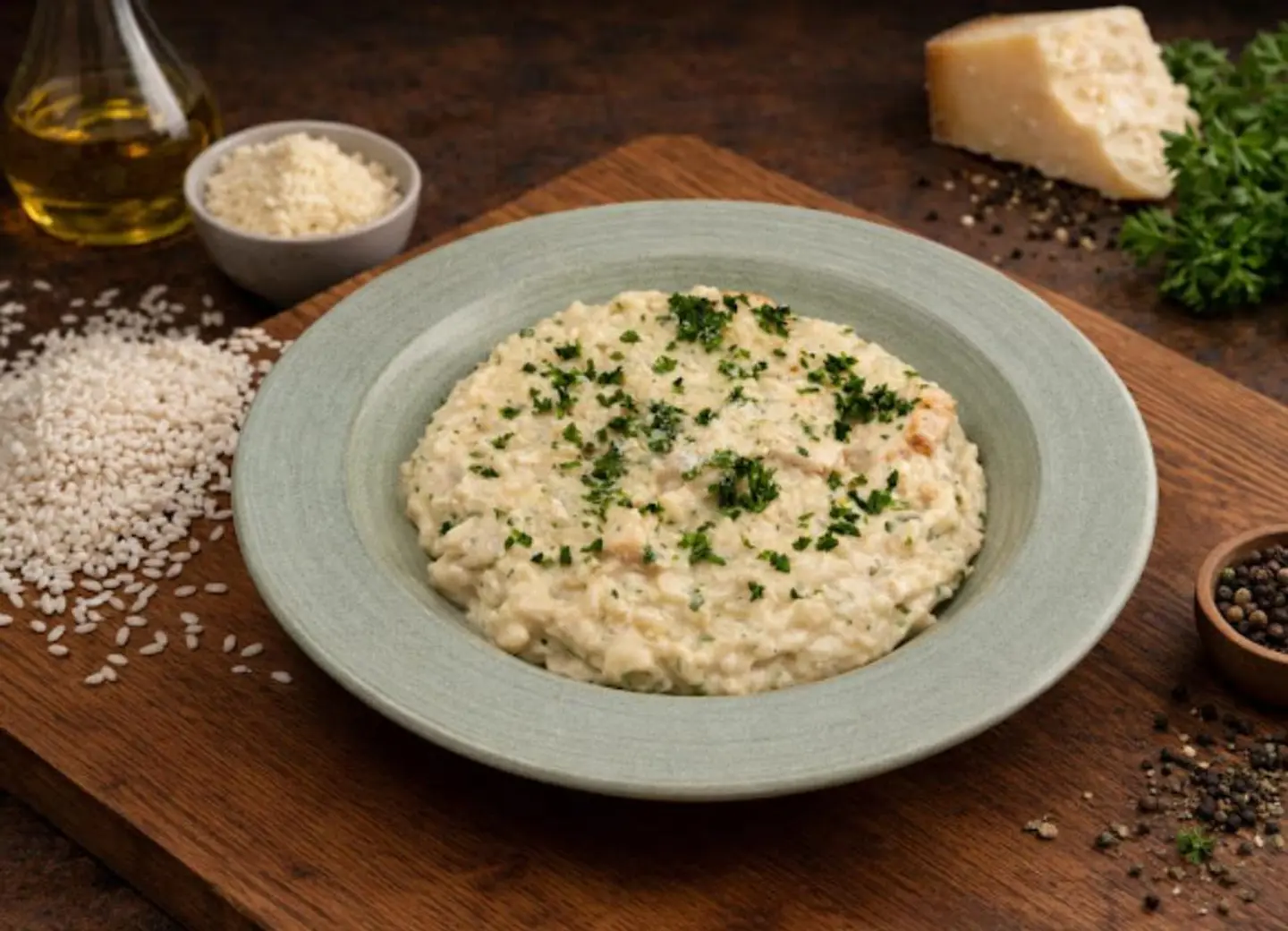 ريزوتو بالكريمة والدجاج