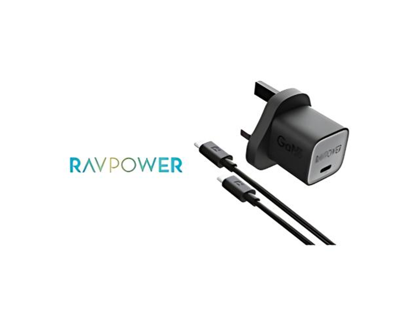 بكج راف باور شاحن جداري تايب سي + سلك اسود