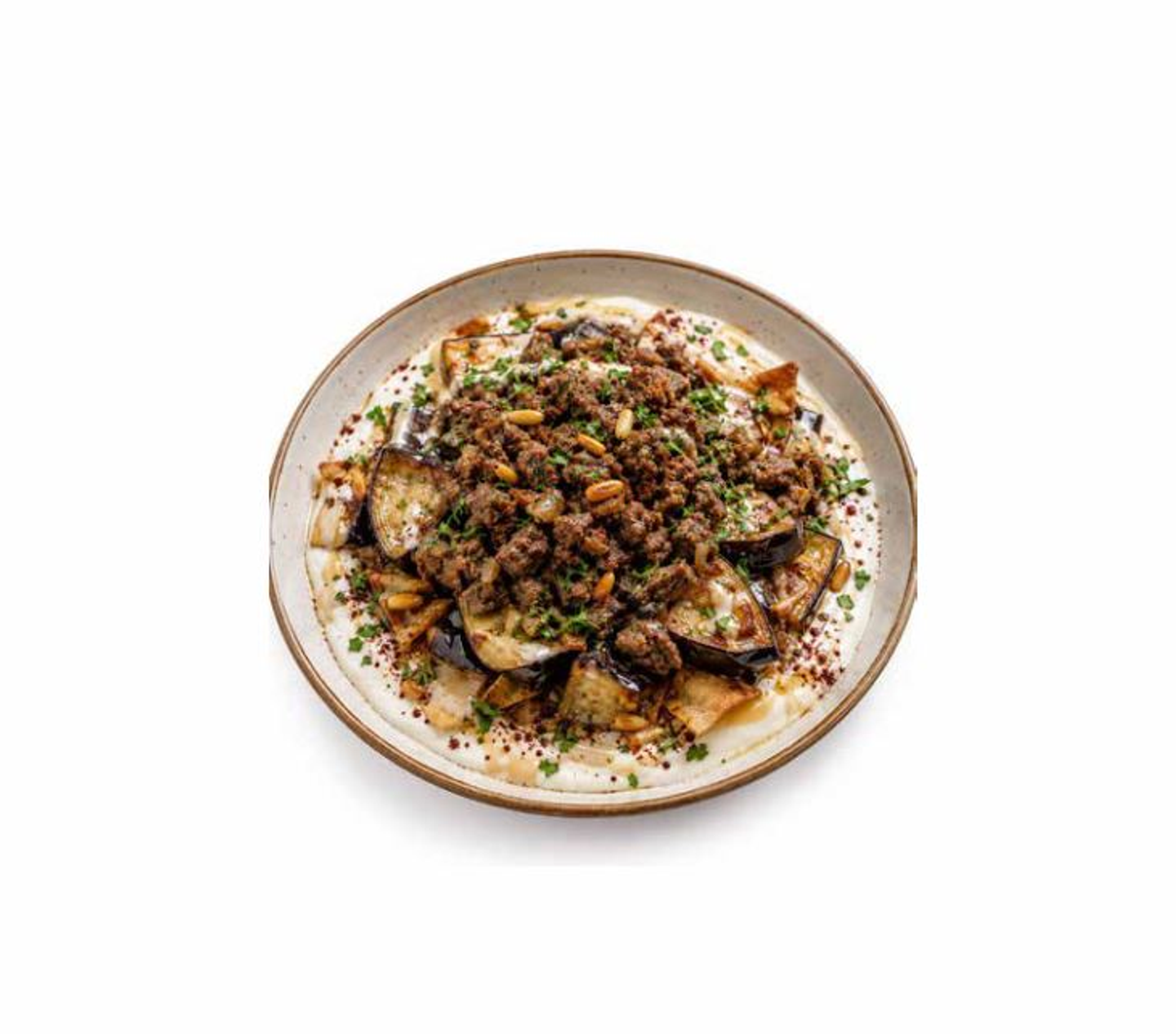 Eggplant Fatteh With Meat
