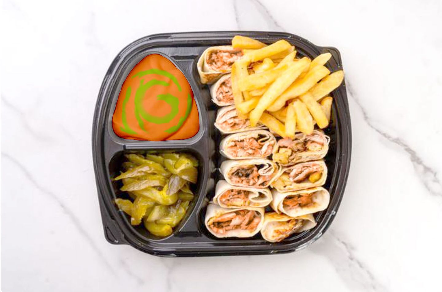 4 Arabi Double Tikka Chicken Shawarma - Meal Box With Lemonade