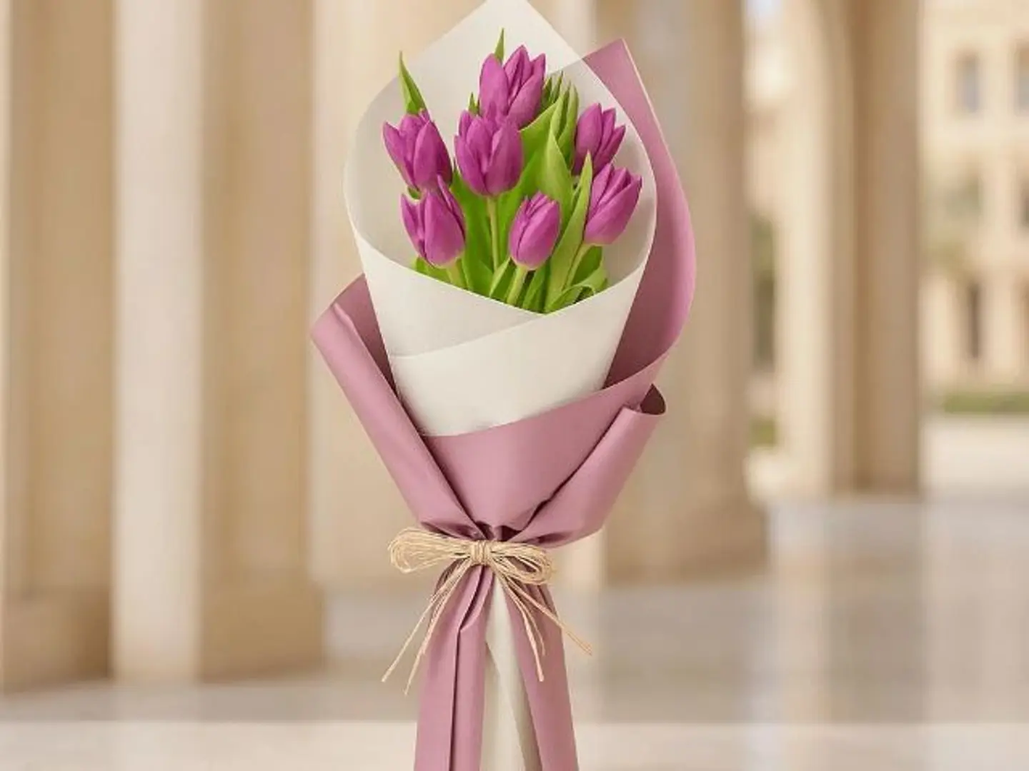 زهور توليب أرجوانية