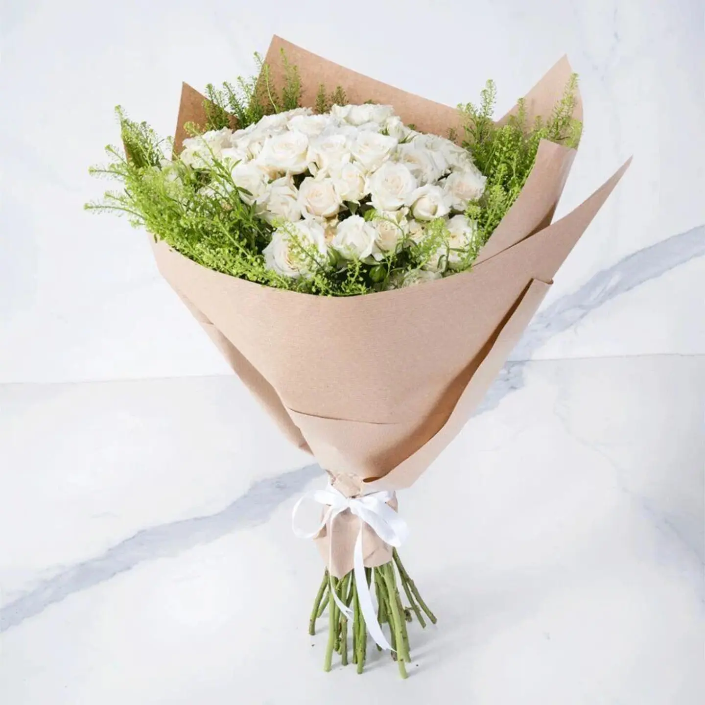 Royal Bouquet Of White Flowers With Vegetables