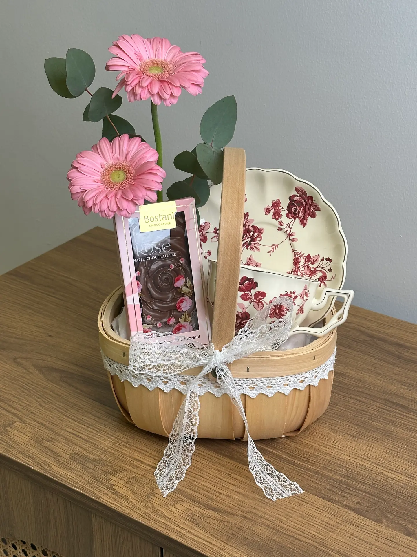 Pink Gerbera Basket