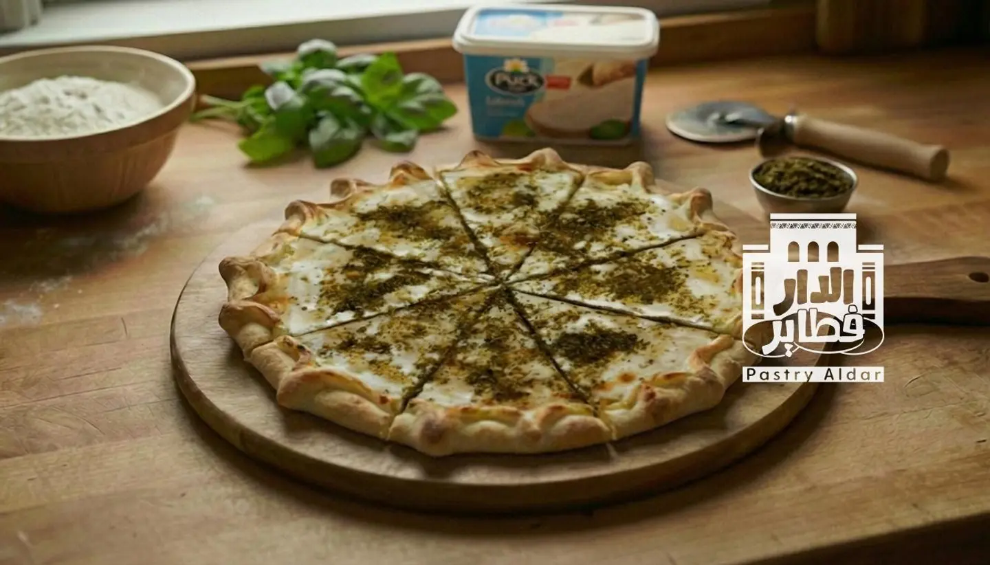منقوشة لبنة وزعتر وسط