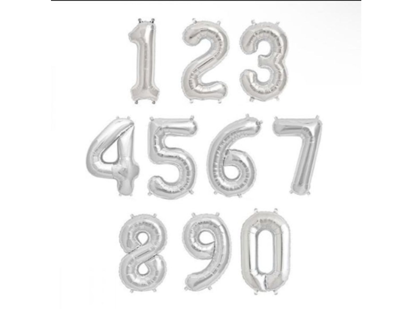 بالون هيليوم ارقام1 9 فضي