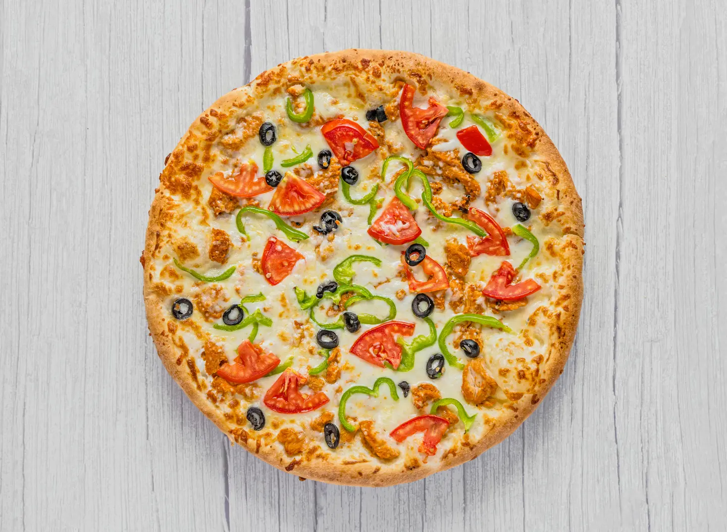 Chicken Pizza With Liquid Cheese