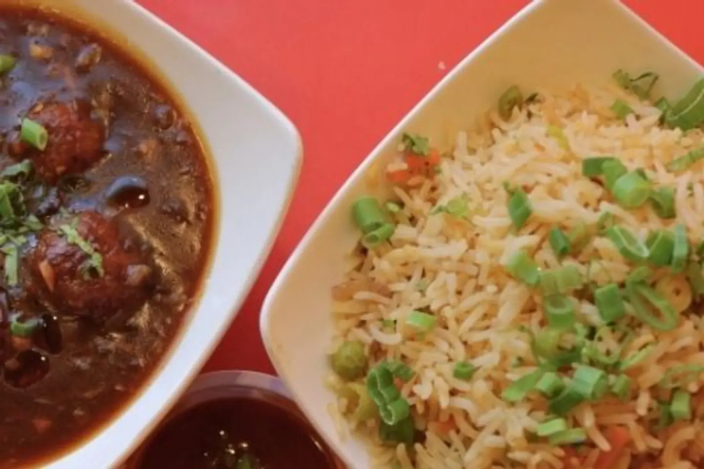 Veg Fried Rice With Gobi Manchurian