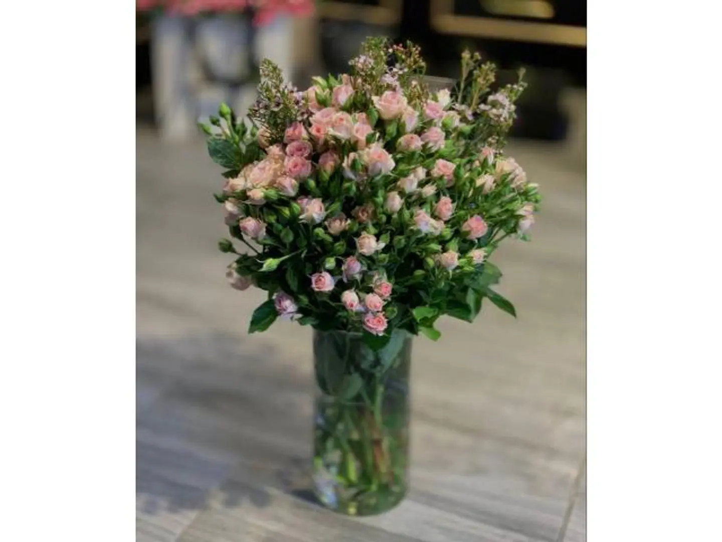 Pink Baby Rose Glass Vase