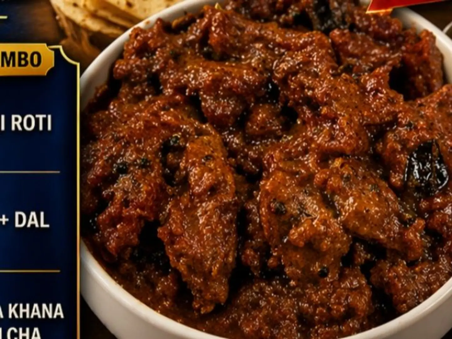 Mutton Fry Masala Feast (Double Serving) 3 Roti And Dal