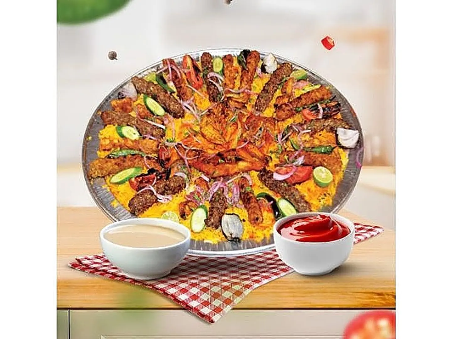 كبسة دجاج مع مشاوي 5 افراد