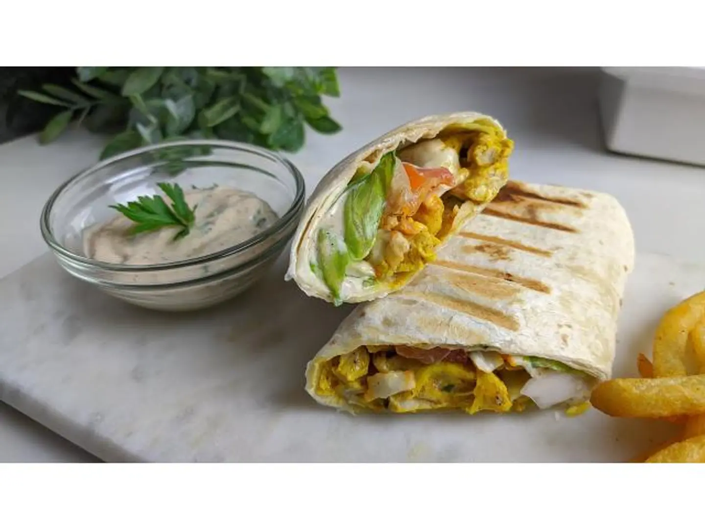 Chicken Malai Boti Wrap With Cheese