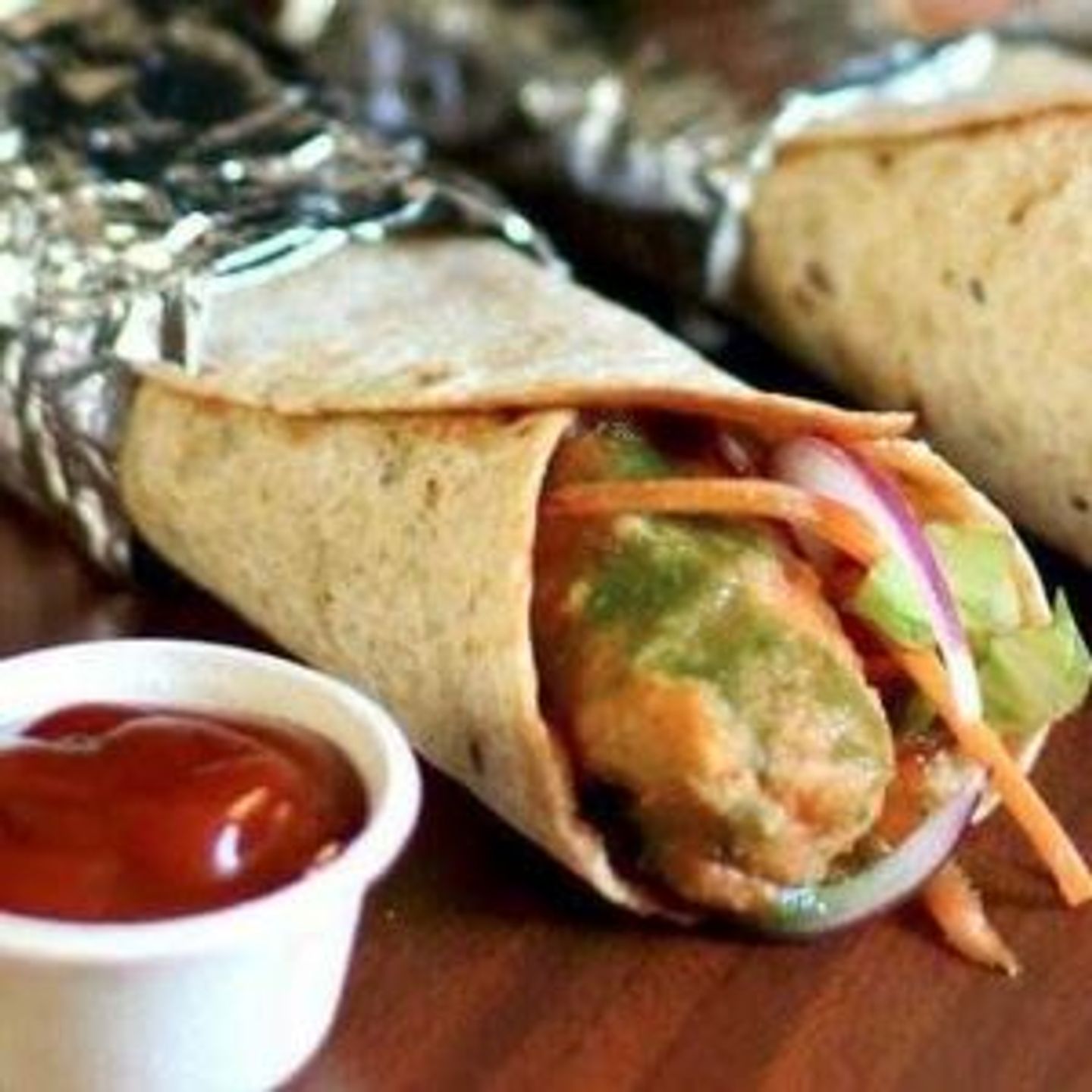 Chicken Malai Boti Ketchup Roll