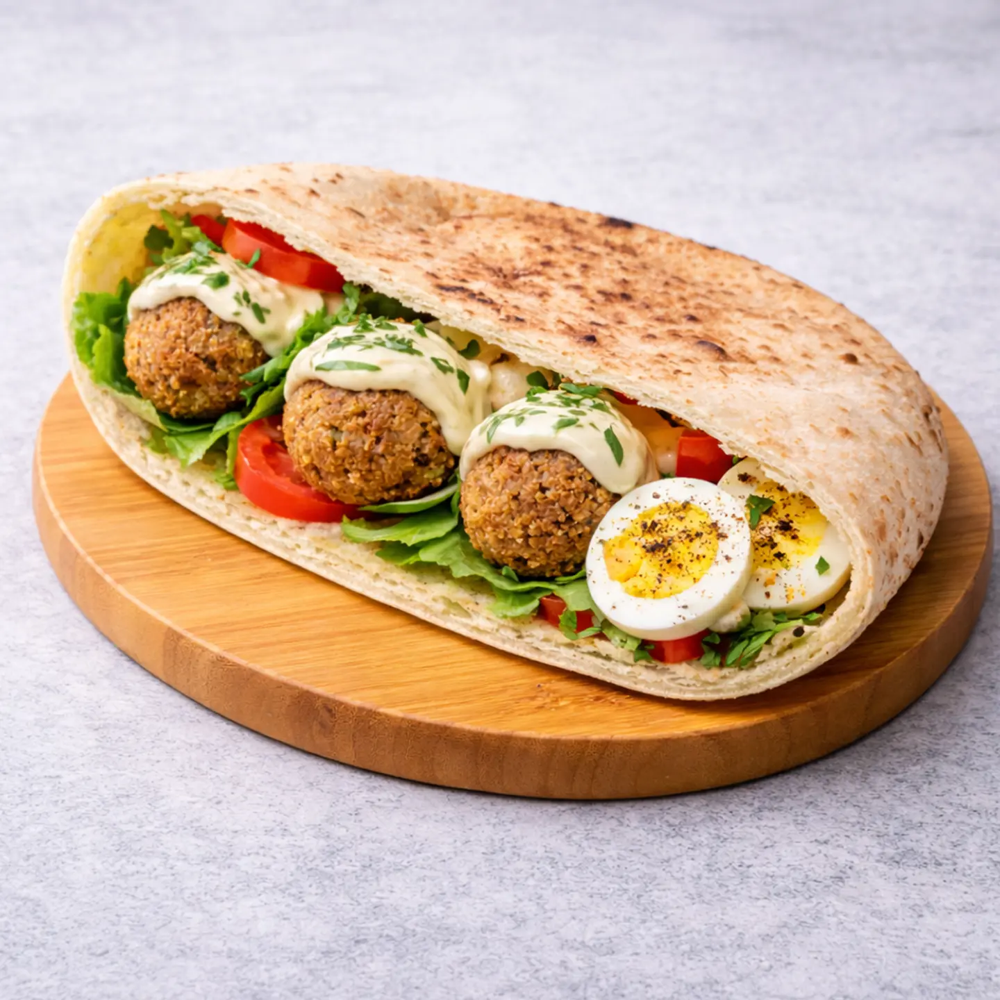 Falafel With Egg Sandwich