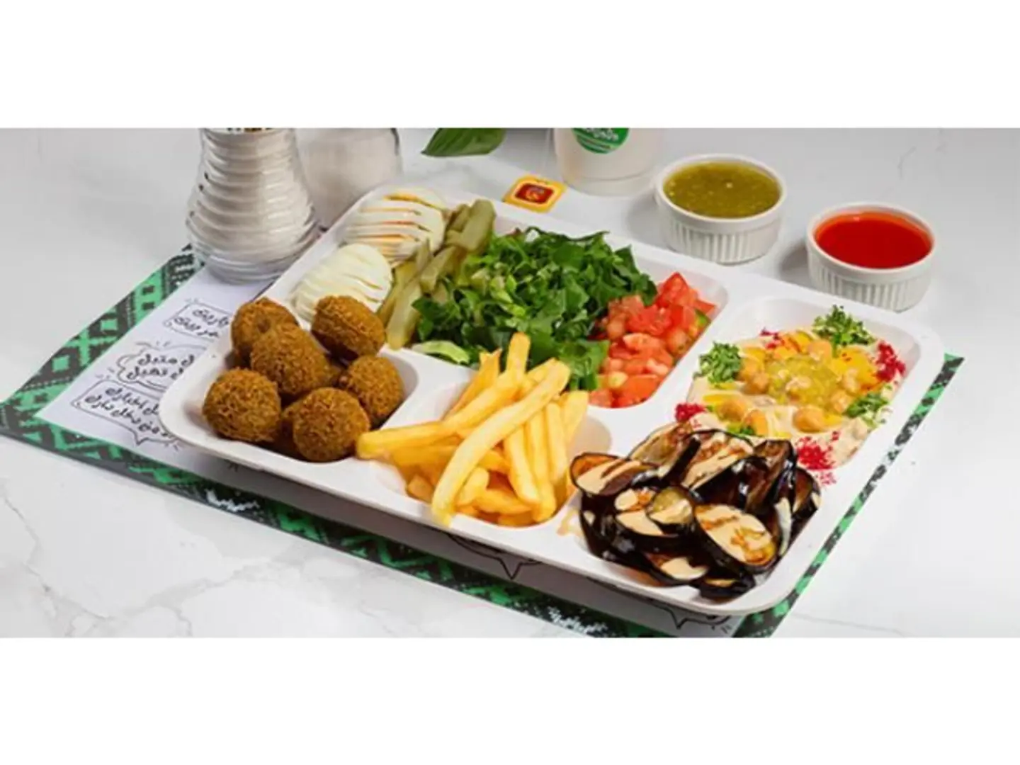 Mixed Falafel Plate With Hummus