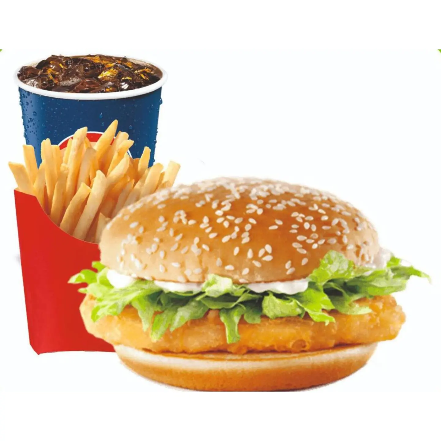 Fish Burger Meal With Cheese