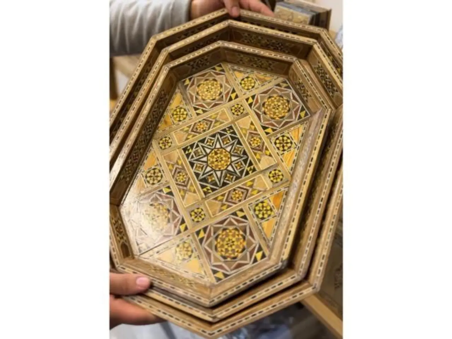 صواني تقديم موزاييك طقم 3 حبات