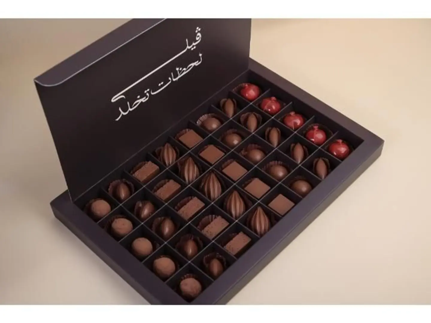 Chocolate Box With 40 Pieces Of Premium Swiss Chocolates With Assorted Fillings