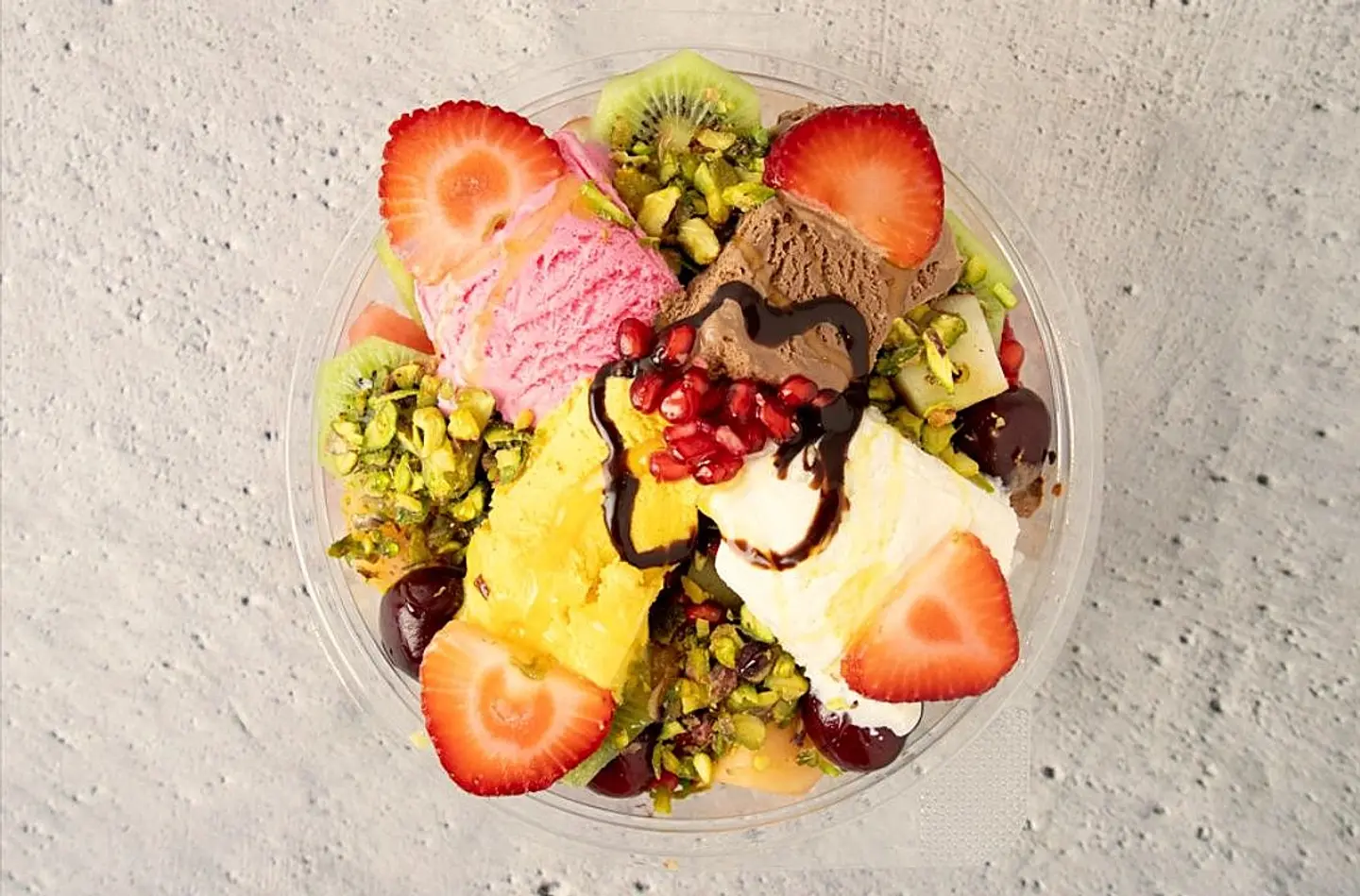 Ice Cream With Pieces Of Fruit
