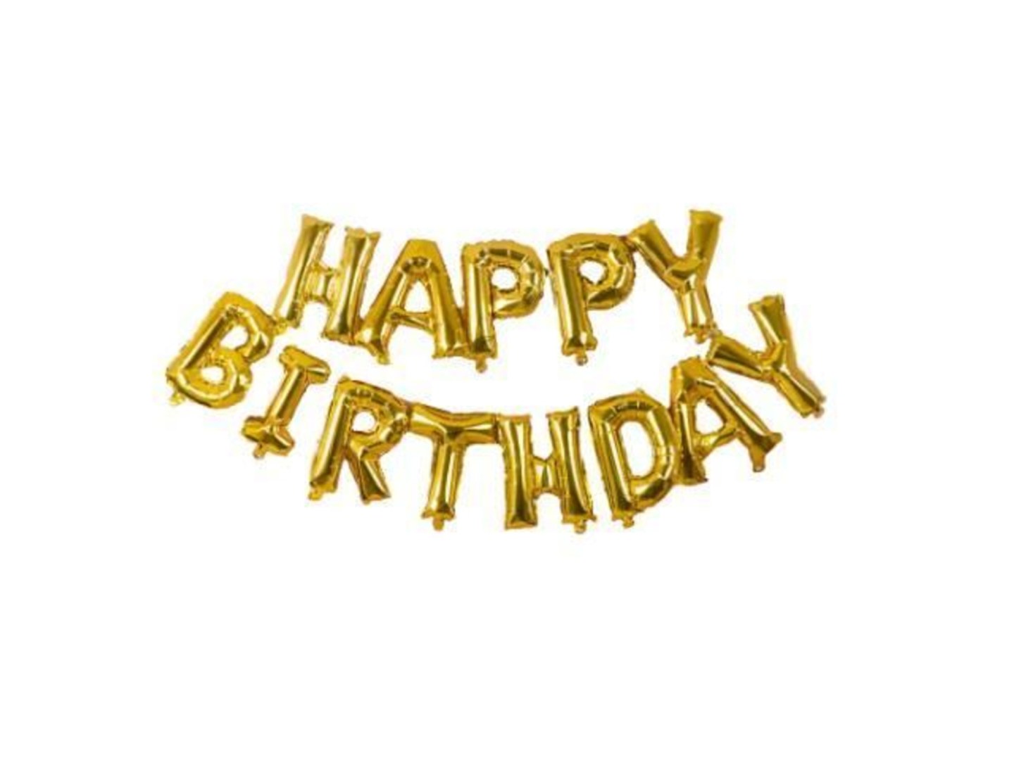 Air Filled Golden Letter Foil Birthday Balloons