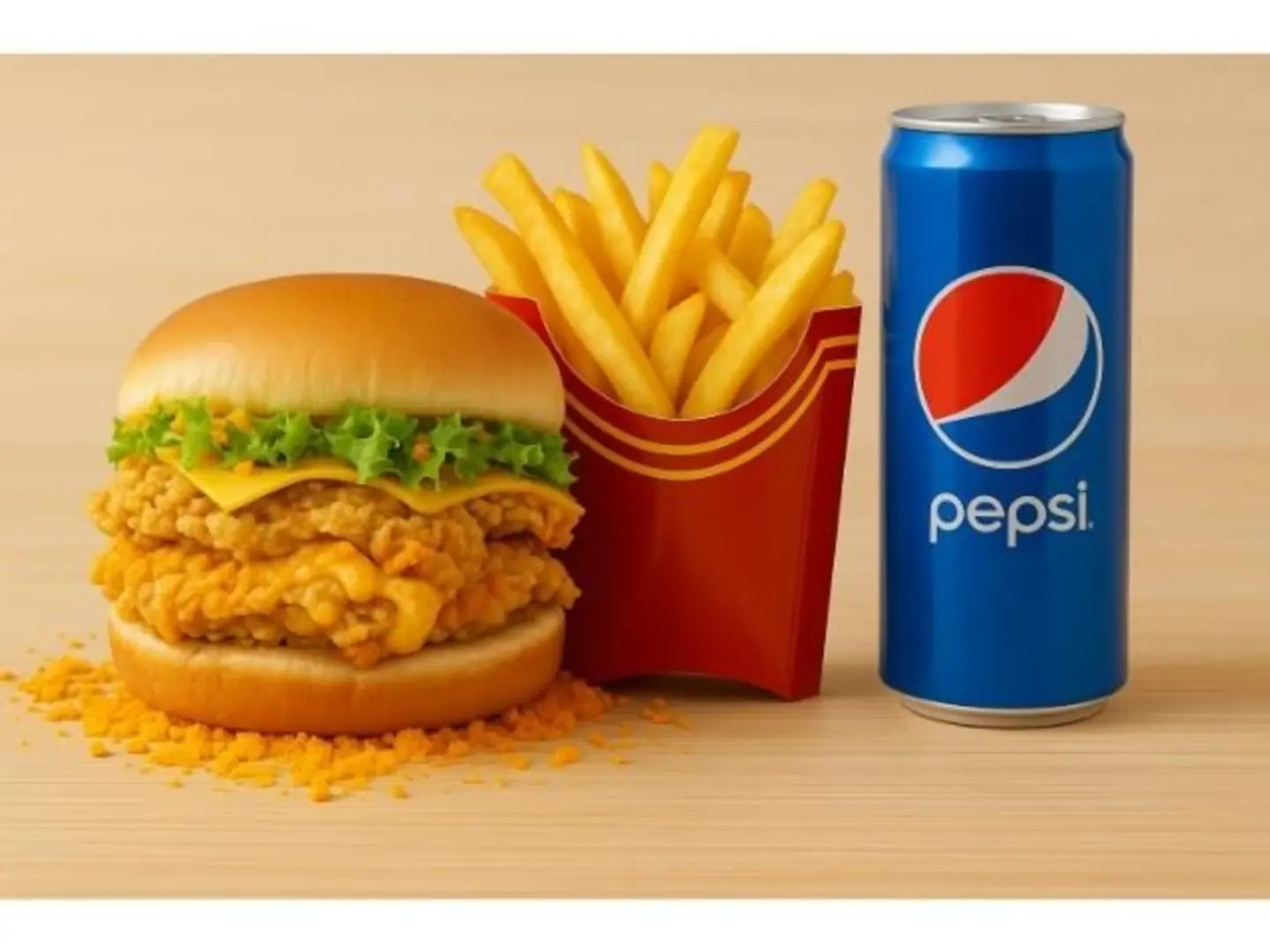 وجبة برجر كرسبي تشكين دبل شيتوس