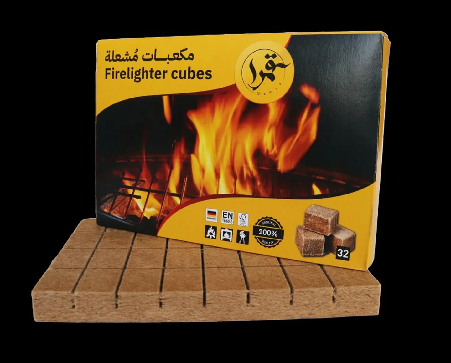 Qamra Germany Brown Firestarter Cubes 32 Pcs قطعة\Pcs