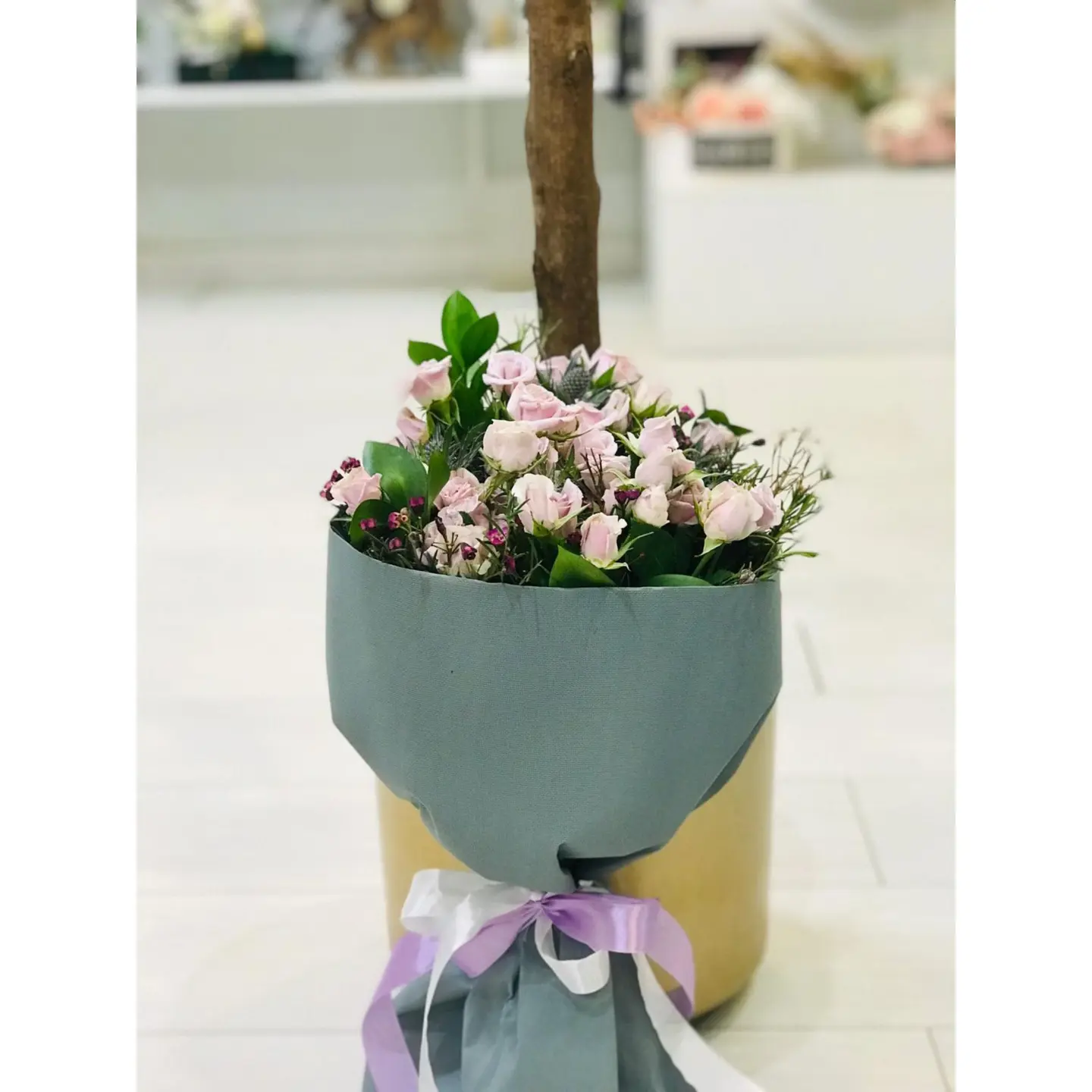 Natural Mauve Roses Bouquet S32