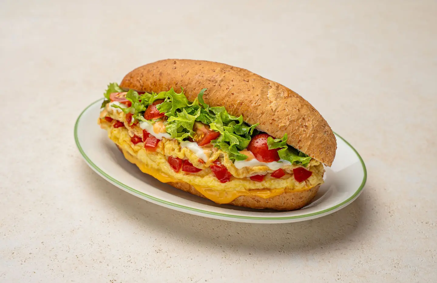 ساندويتش اومليت بالخضار