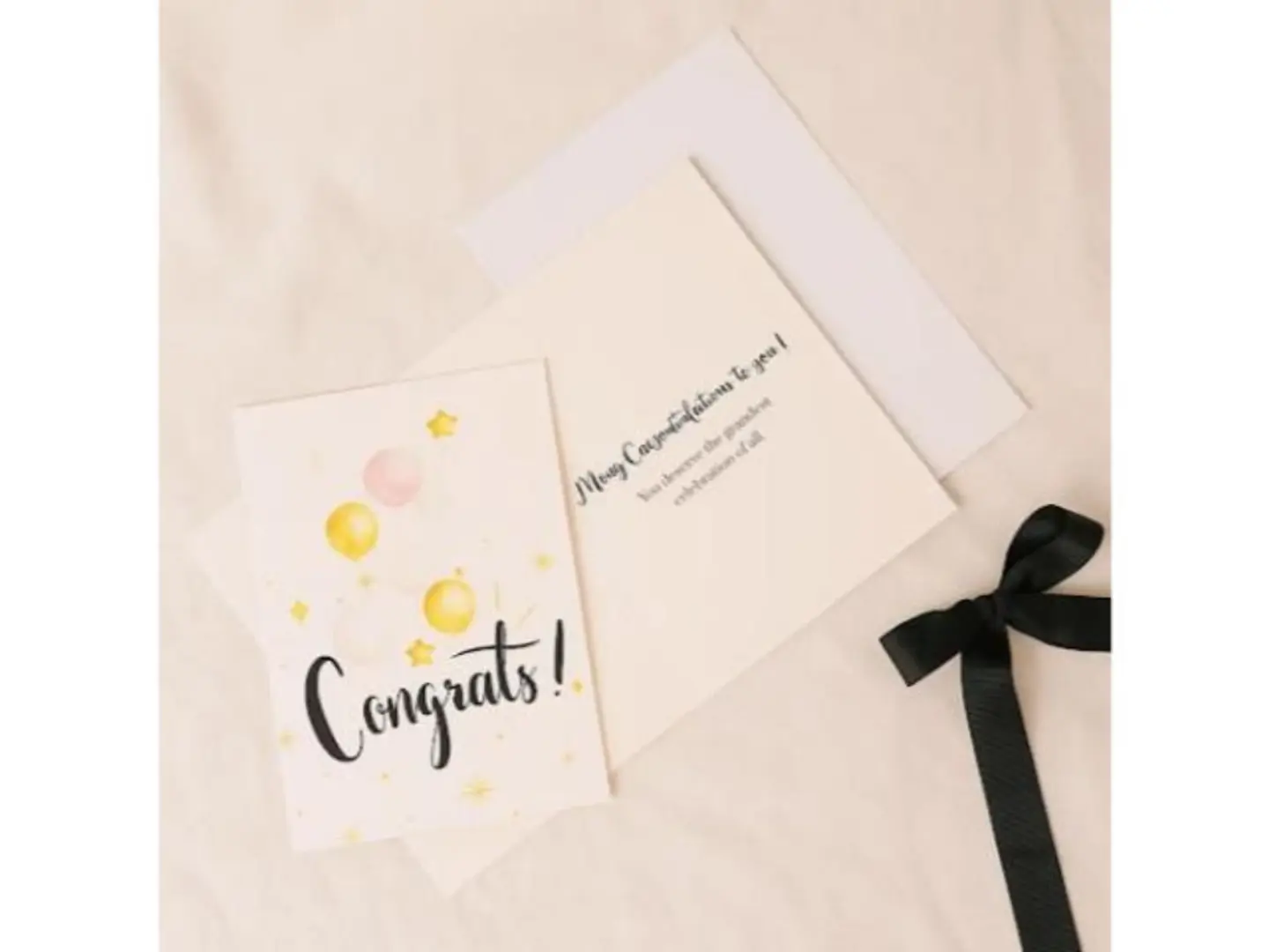 Elegant Congratulations Greeting Card For Graduation, Promotion, Or Wedding