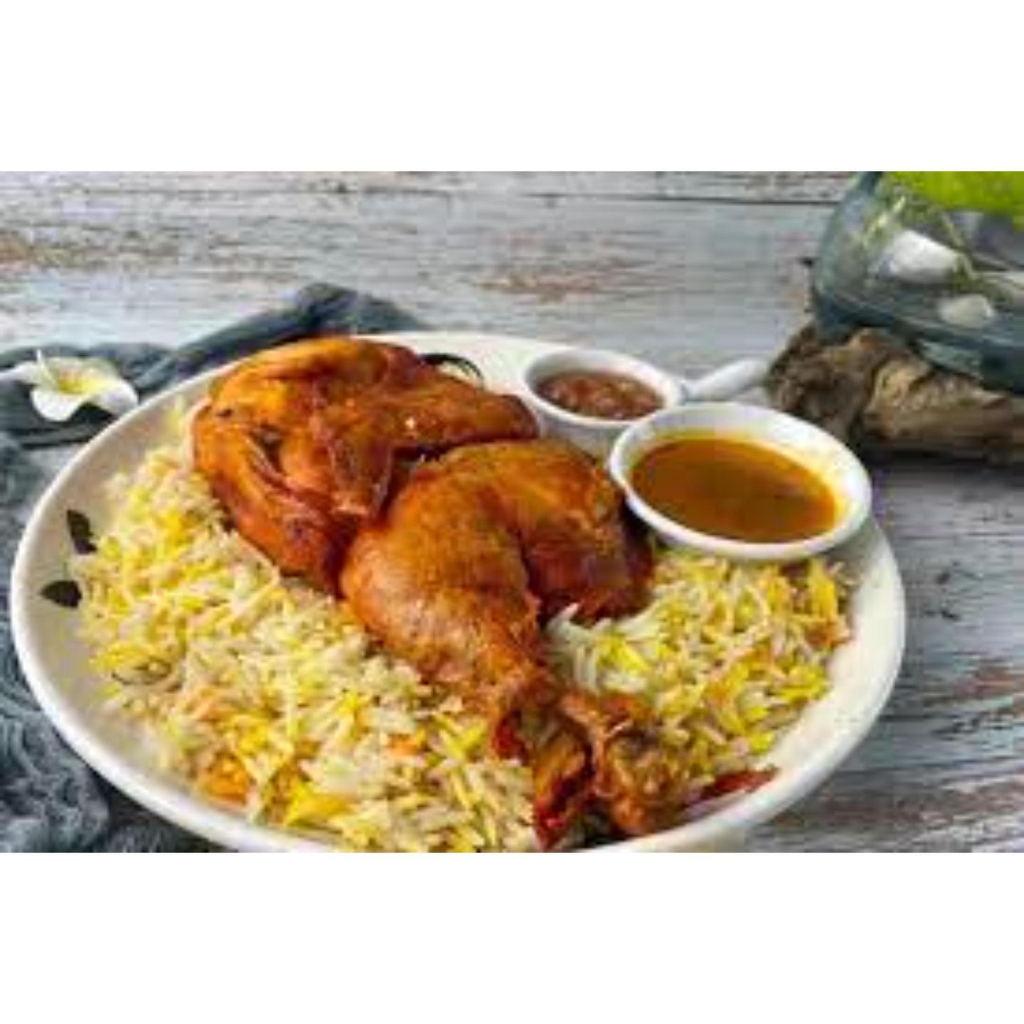 Half  Chicken Oven Baked With Rice