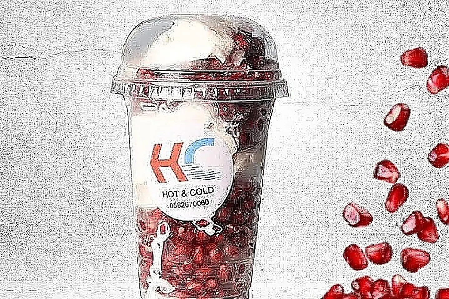 آيسكريم بقطع الرمان