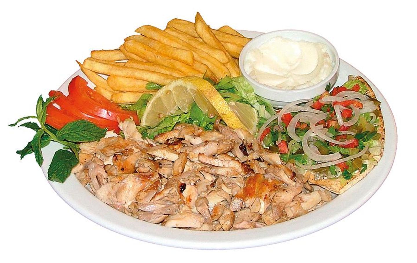 صحن شاورما وسط