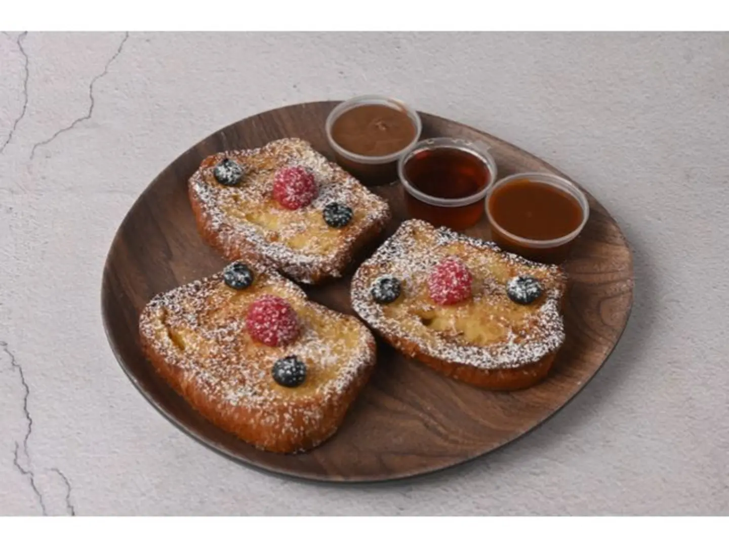 French Toast With Maple, Chocolate, And Caramel Syrup