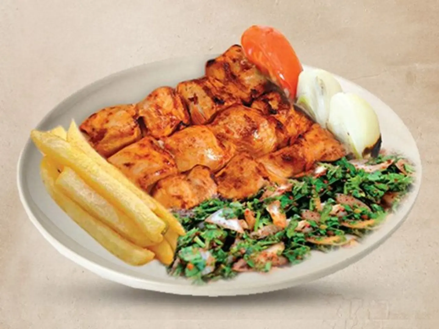 وجبة شيش طاووق 2 أسياخ