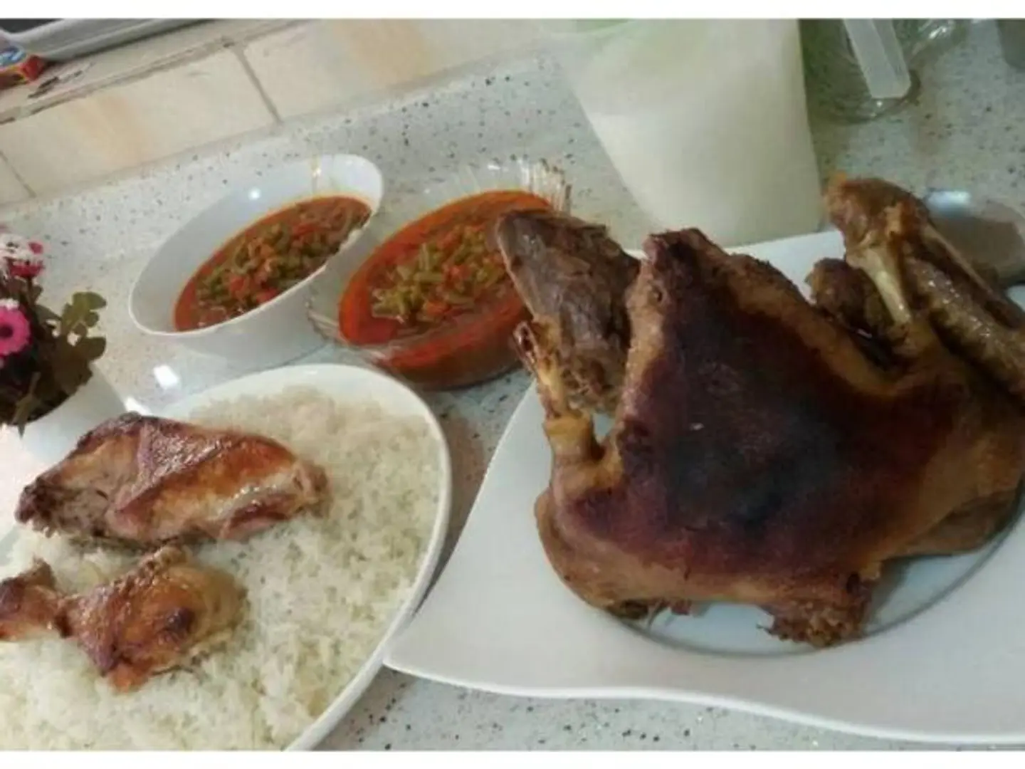 نص بط محمر و ارز و ايدام