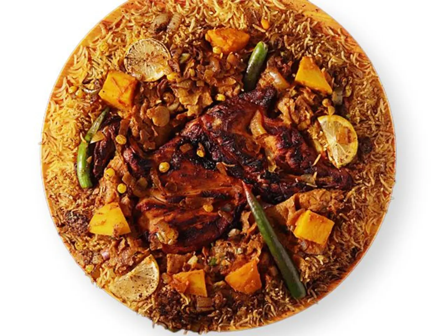 دجاجة على الفحم مع الأرز