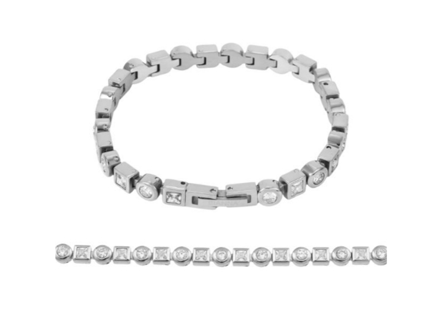 Serenity Round Silver Tennis Bracelet   Small