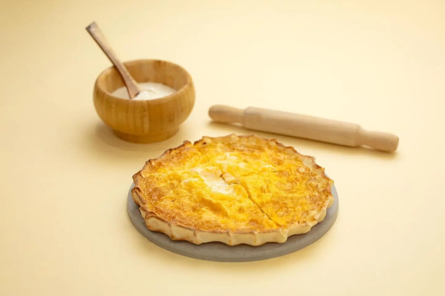 Pie With Eggs And Two Cheeses