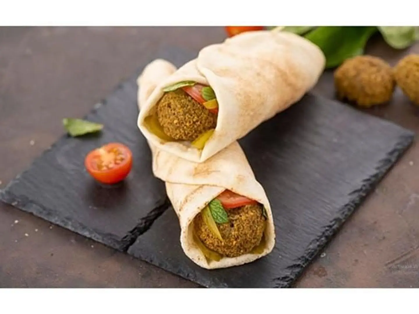 Mixed Falafel Sandwich With Arabic Bread