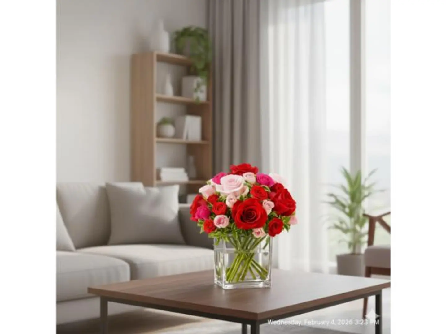 Colorful Roses Glass Vase