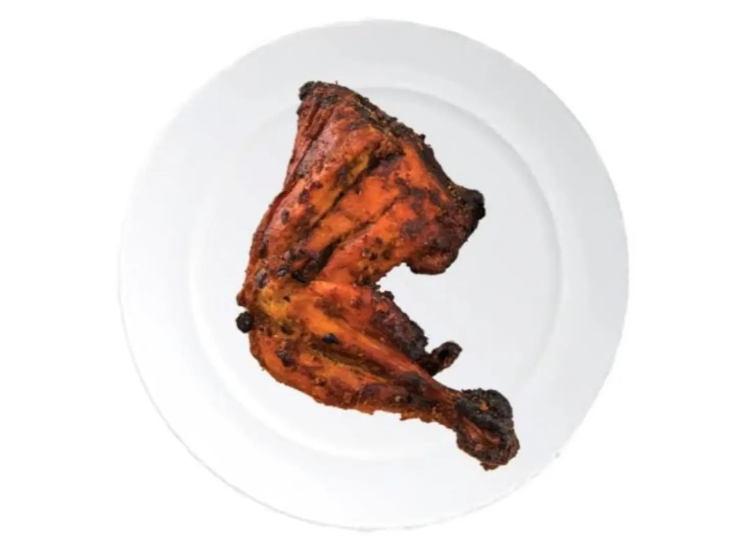 Quarter Chicken On Charcoal Plain