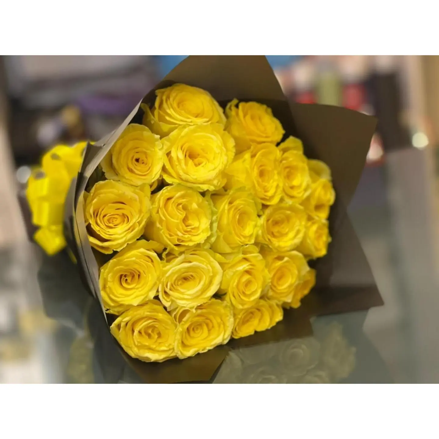 باقة  جوري اصفر